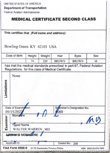 FAA Form 8500-9 - Medical Certificate